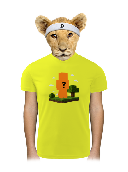 Minecraft z vlastní fotky dětské sportovní tričko Neon Yellow