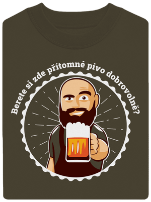 Pivo dobrovolně unisex mikina bez kapuce Urban Khaki