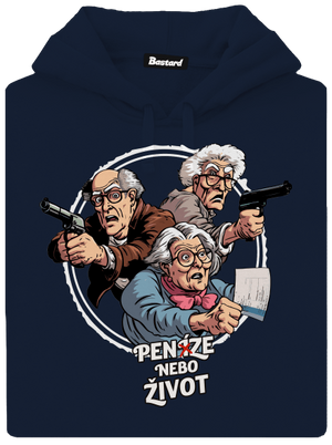 Penze nebo život pánská mikina klokanka Navy