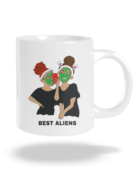 Best aliens velký hrnek White