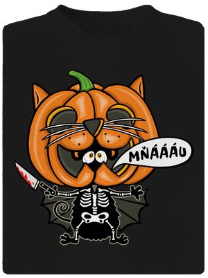 Halloweenská kočička dětské sportovní tričko Black