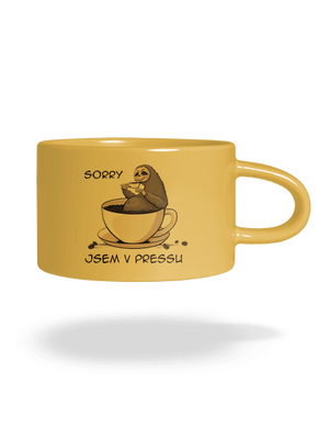 V pressu hrnek makronka Yellow Macaron