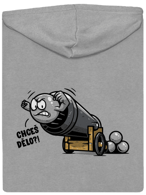 Chceš dělo? pánská mikina na zip Light Melange