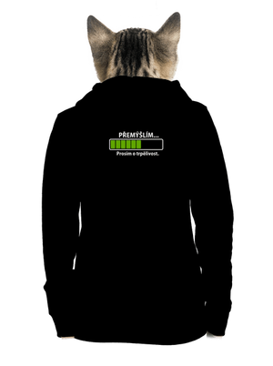 Přemýšlím dámská mikina na zip Black