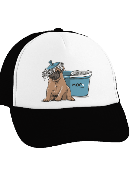 Mops kšiltovka truckerka Black cap