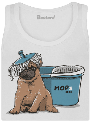 Mops dámské tílko klasické White