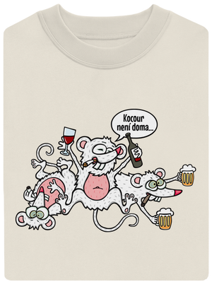Kocour není doma unisex mikina bez kapuce Off White