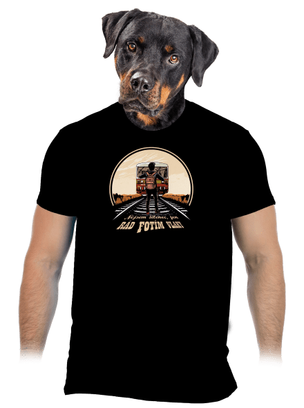 Fotím vlaky pánské tričko Black