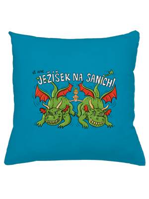 Ježíšek na saních polštář Blue Turquoise