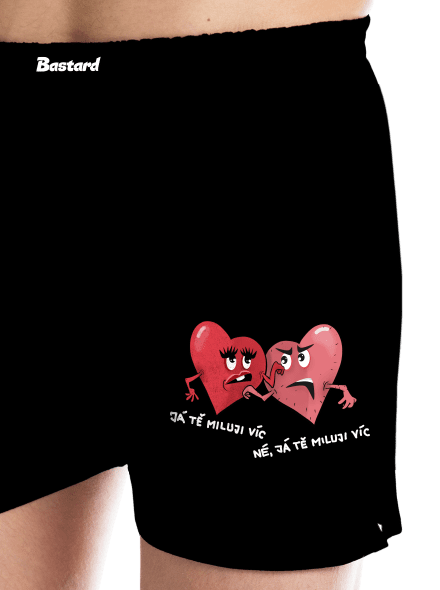 Srdíčka pánské trenky Black