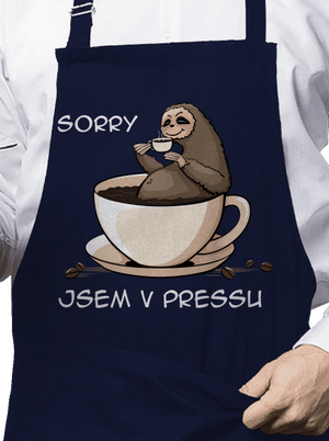 V pressu zástěra Navy