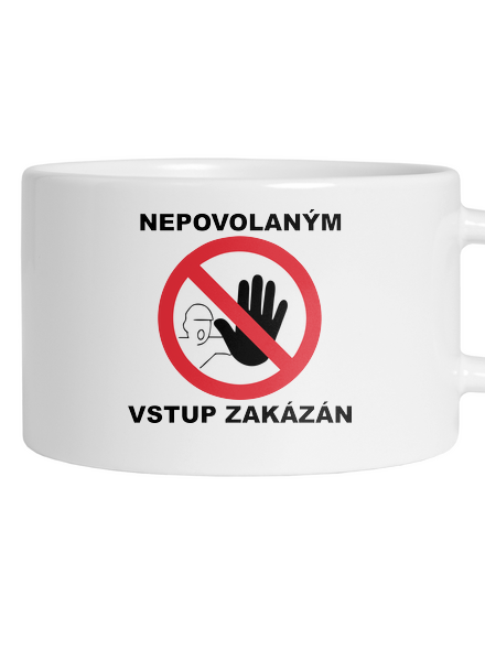 Nepovolaným vstup zakázán hrnek makronka White