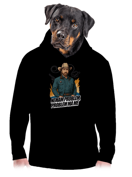 B19: Chuck Norris z Walker, Texas Ranger pánská mikina klokanka Black