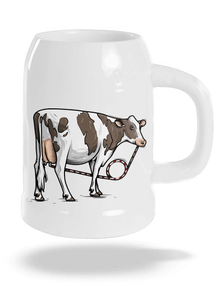 Cow drink půllitr White