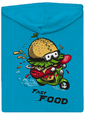 Fast Food dámská mikina na zip Blue Atol