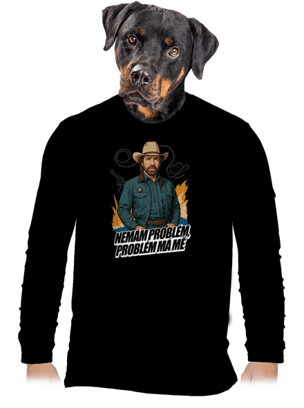 B19: Chuck Norris z Walker, Texas Ranger pánské dlouhý rukáv Black