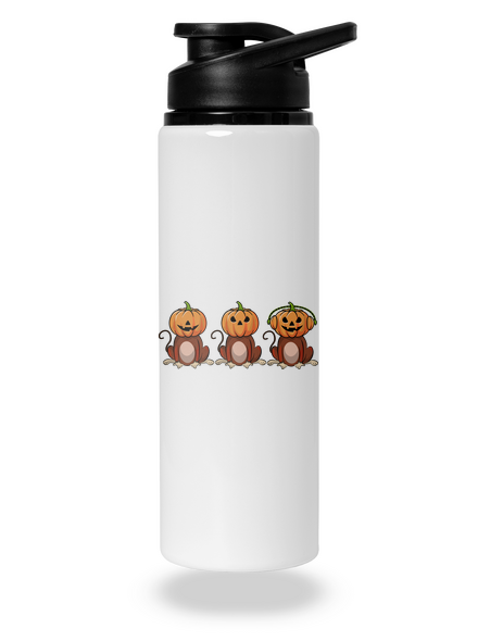 Halloween opičky lahev na vodu White