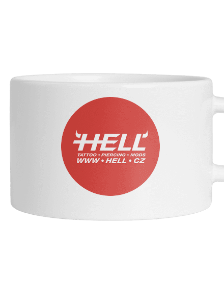 Hell logo hrnek makronka White