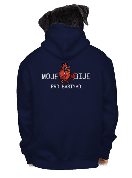 Moje srdce bije pánská mikina na zip Navy