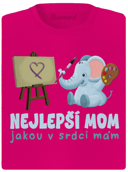 Nejlepší mom dámské sportovní tričko Neon Pink