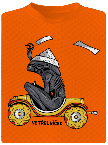 Vetřelníček pánské sportovní tričko Neon Orange
