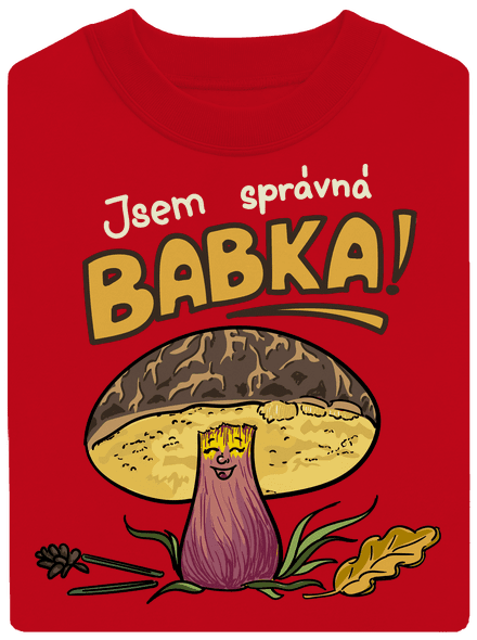 Babka a hříbeček unisex mikina bez kapuce Red