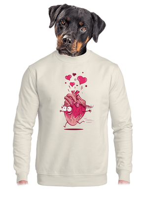 Zamilovaná srdíčka unisex mikina bez kapuce Off White