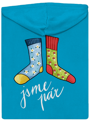 Jsme ponožkový pár dámská mikina na zip Blue Atol