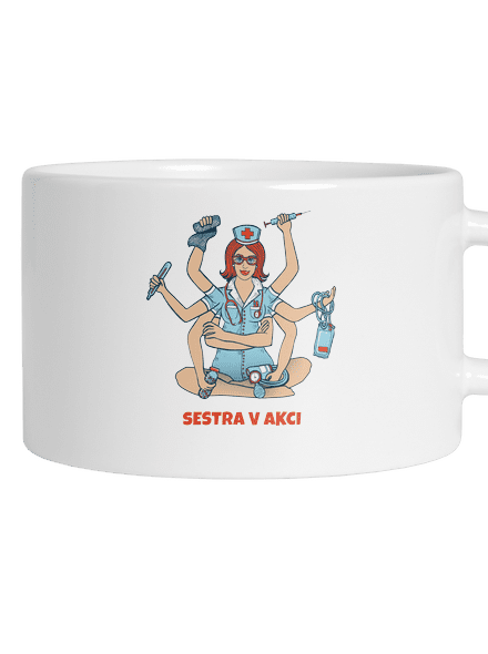 Sestra v akci hrnek makronka White