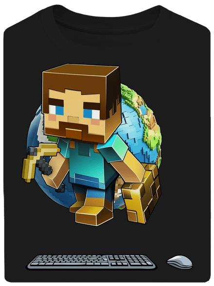 B17: Minecraft unisex tričko oversized Black