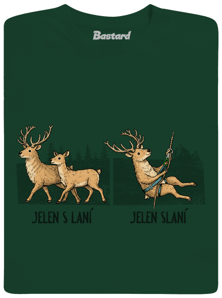 Jelen s laní pánské tričko Bottle Green
