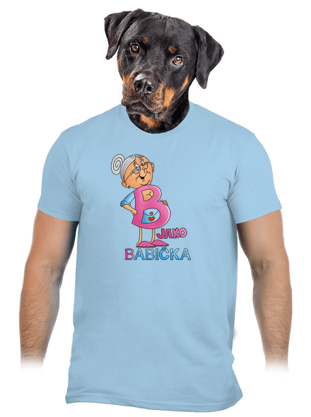 B jako babička pánské tričko Sky Blue