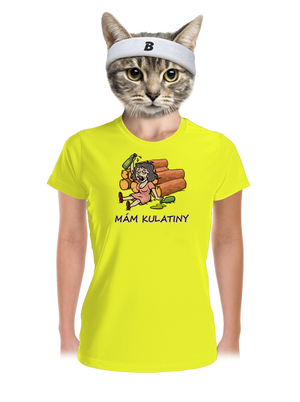 Mám kulatiny dámské sportovní tričko Neon Yellow