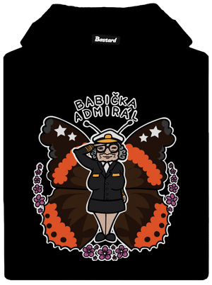 Babička admirál pánská mikina klokanka Black