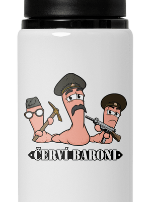 Červí baroni lahev na vodu White