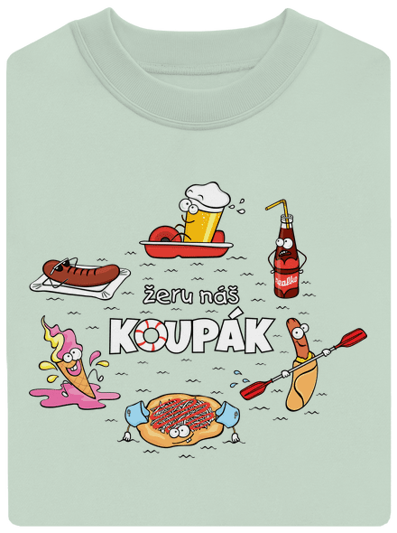 Český koupák unisex mikina bez kapuce Blush Mint