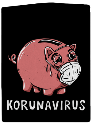 Korunavirus v kasičce dámská mikina na zip Black