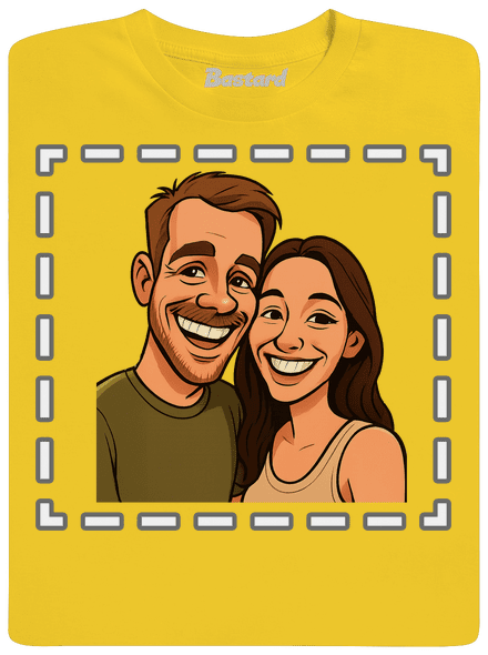 Karikatura z vlastní fotky pánské tričko Gold