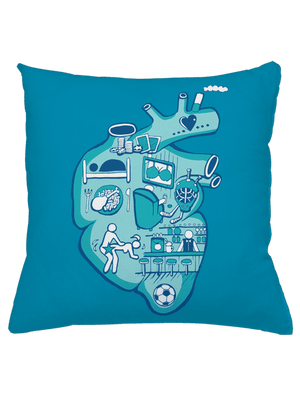 Srdce bije pro  polštář Blue Turquoise