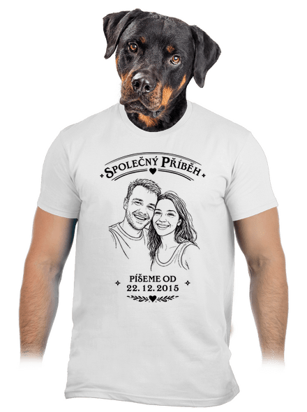 Společný příběh z vlastní fotky pánské tričko White