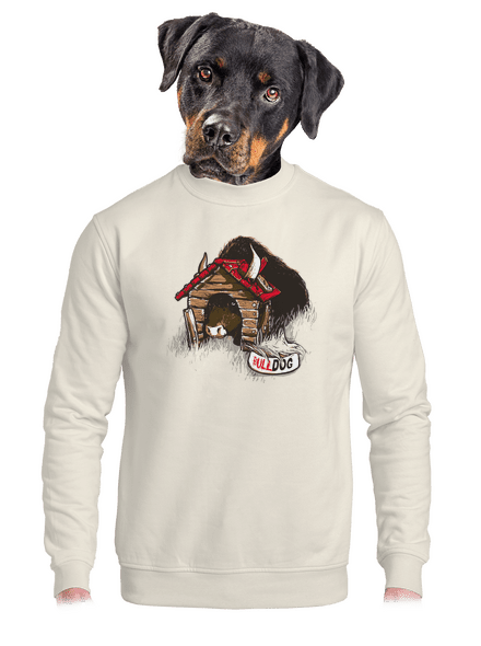 Bulldog unisex mikina bez kapuce Off White