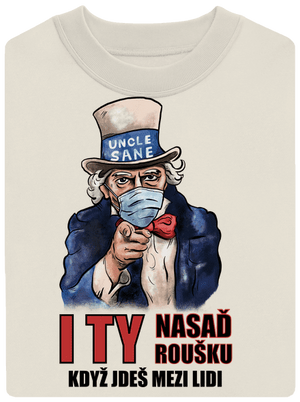 Nasaď roušku unisex mikina bez kapuce Off White