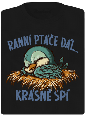 Ranní ptáče spí dámské sportovní tričko Black