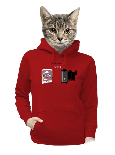 Buď pozitivní dámská mikina klokanka Red Mal