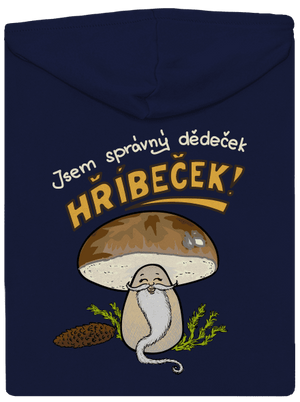 Babka a hříbeček pánská mikina na zip Navy