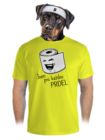 Prdel pánské sportovní tričko Neon Yellow