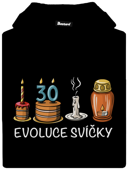 Evoluce svíčky pánská mikina klokanka Black
