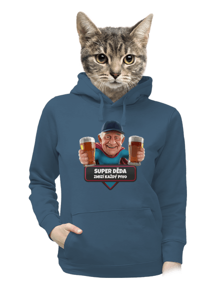 Super děda dámská mikina klokanka Denim