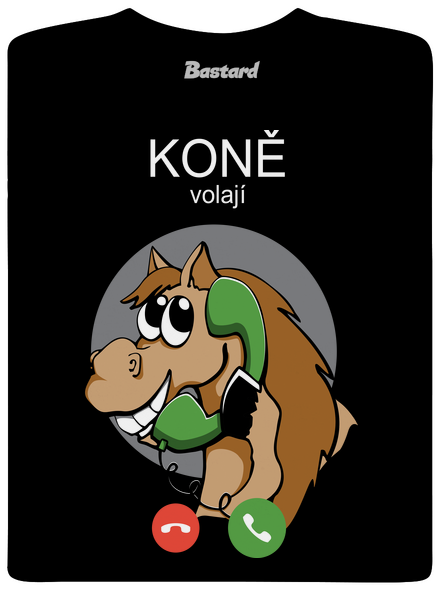 Koně volají pánské dlouhý rukáv Black