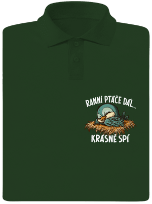 Ranní ptáče spí pánská polokošile Bottle Green Mal